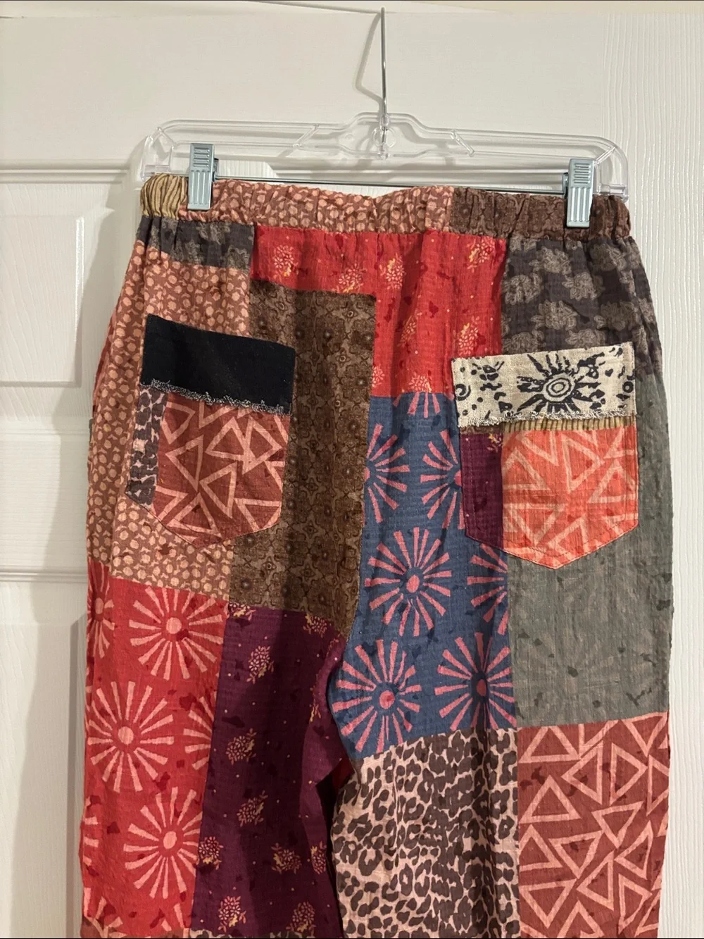 Patchwork Boho Drawstring Pants - Multicolor - Picture 5 of 6